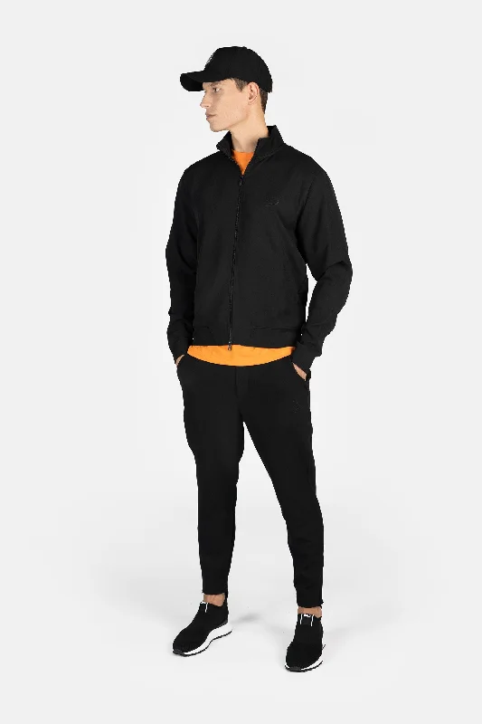 Athletic Slim Fit Track Jacket Jet Black