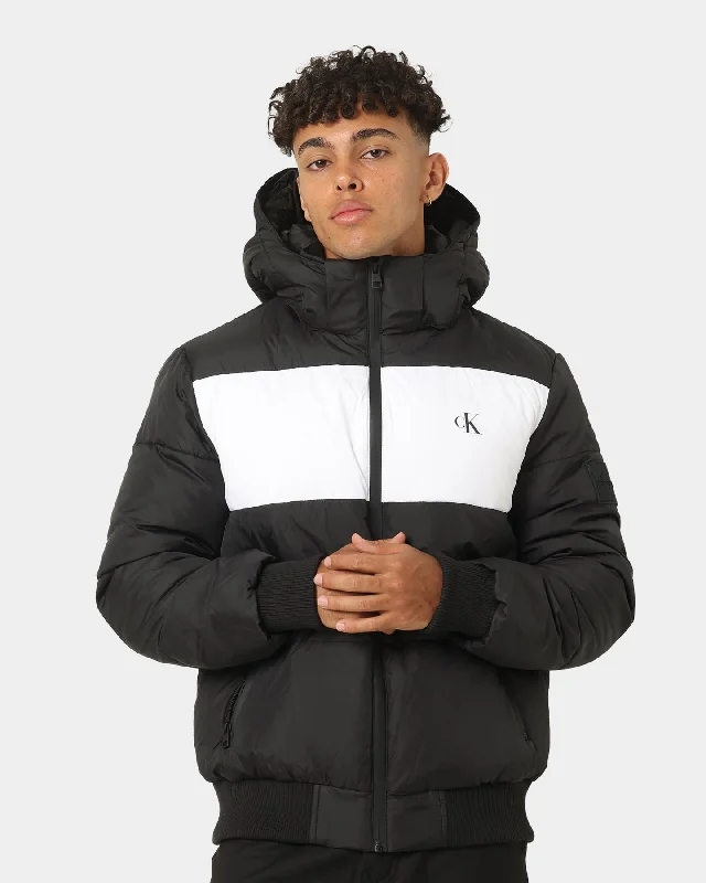 Calvin Klein Colourblock Spliced Puffer Black