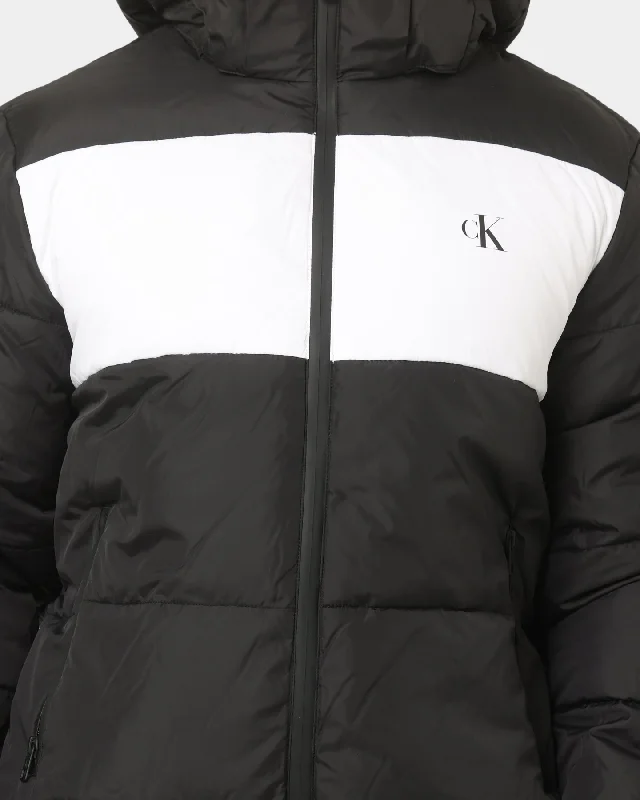 Calvin Klein Colourblock Spliced Puffer Black