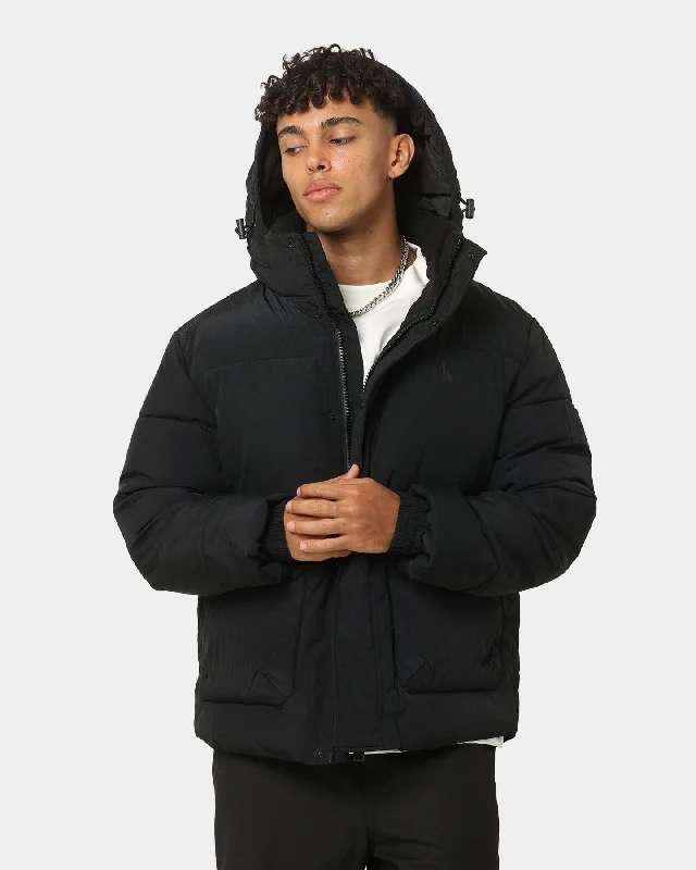 Calvin Klein Ribstop Non Down Hooded Puffer Black