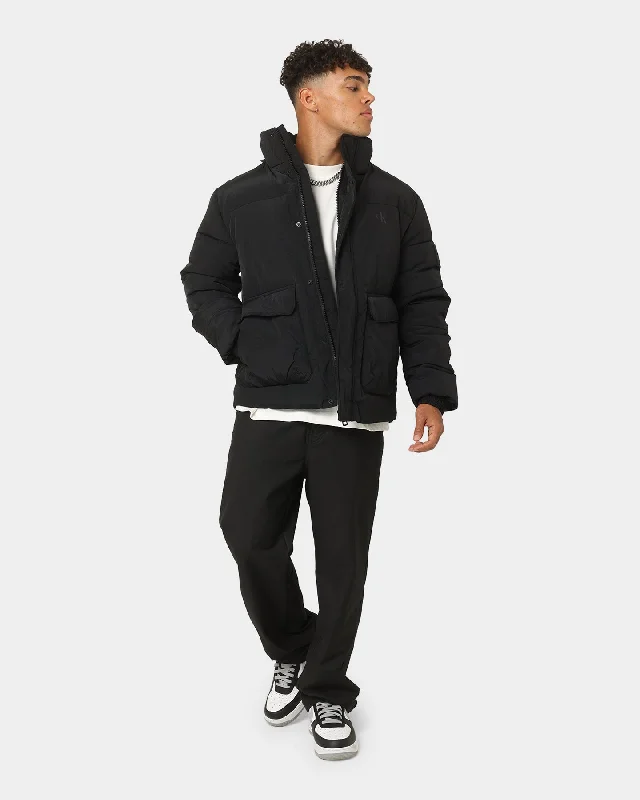 Calvin Klein Ribstop Non Down Hooded Puffer Black