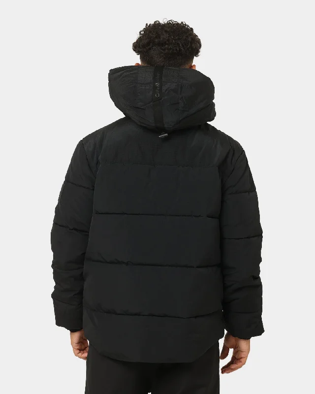 Calvin Klein Ribstop Non Down Hooded Puffer Black