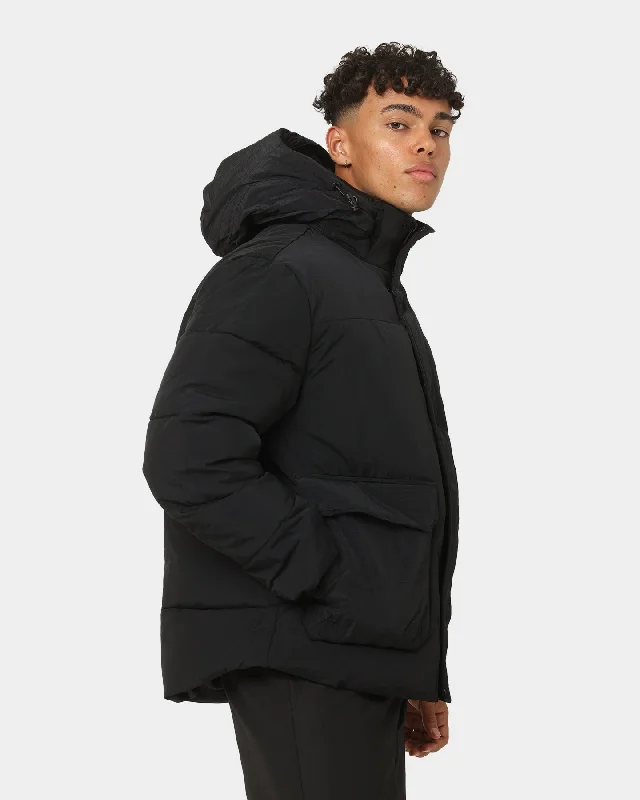 Calvin Klein Ribstop Non Down Hooded Puffer Black