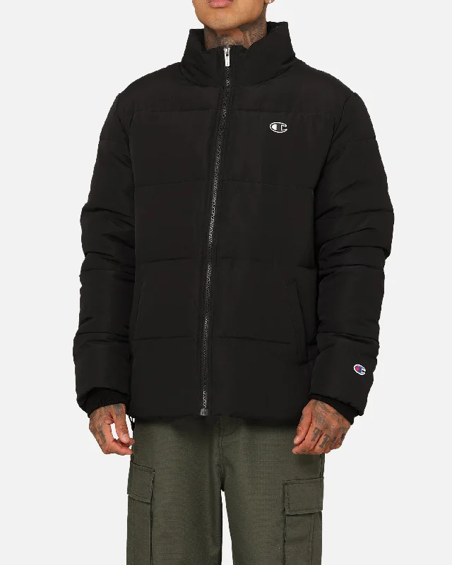 Champion Rochester Tape Puffer Jacket Black