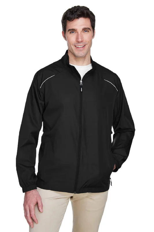 Core 365 Mens Motivate Water Resistant Full Zip Jacket - Black