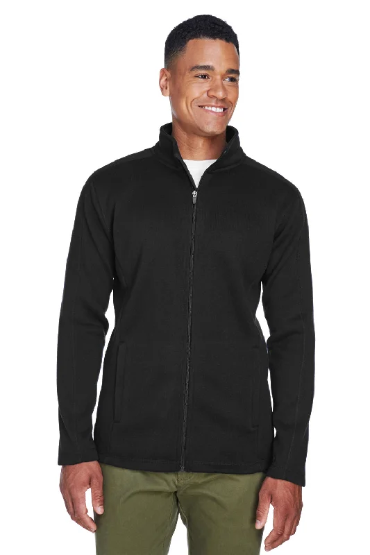 Devon & Jones Mens Bristol Pill Resistant Sweater Fleece Full Zip Jacket - Black