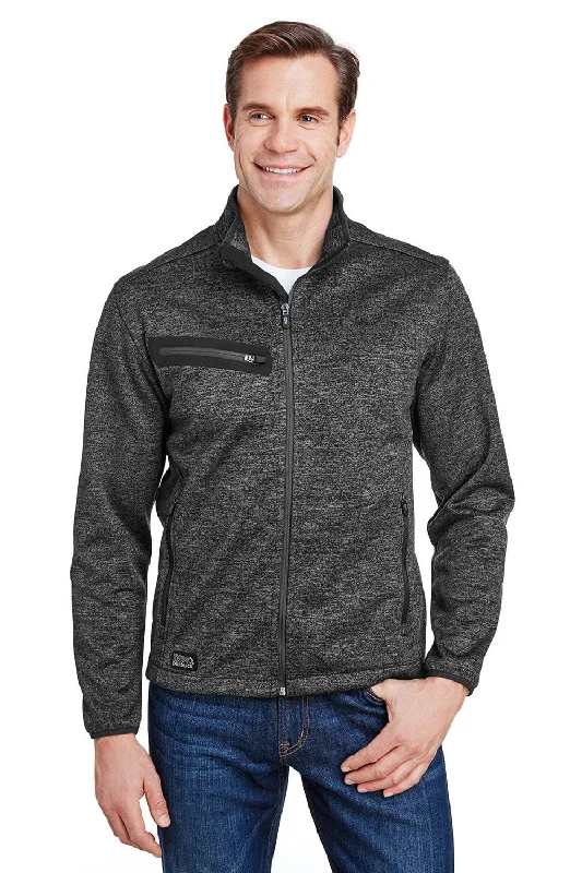 Dri Duck Mens Atlas Sweater Fleece Wind & Water Resistant Full Zip Jacket - Charcoal Grey - NEW