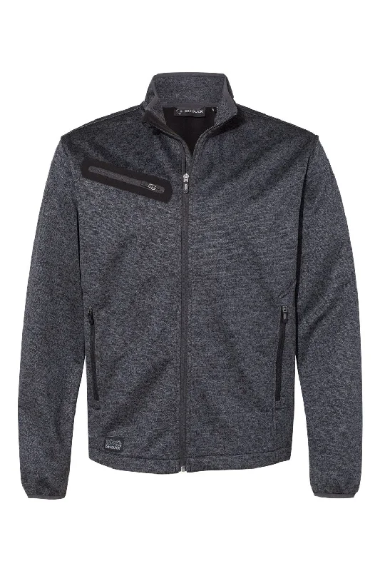 Dri Duck Mens Atlas Sweater Fleece Wind & Water Resistant Full Zip Jacket - Charcoal Grey - NEW