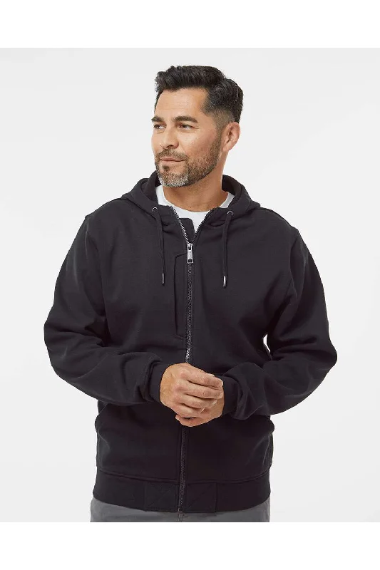 Dri Duck Mens Batemen Bonded Power Fleece 2.0 Full Zip Hooded Jacket - Black - NEW