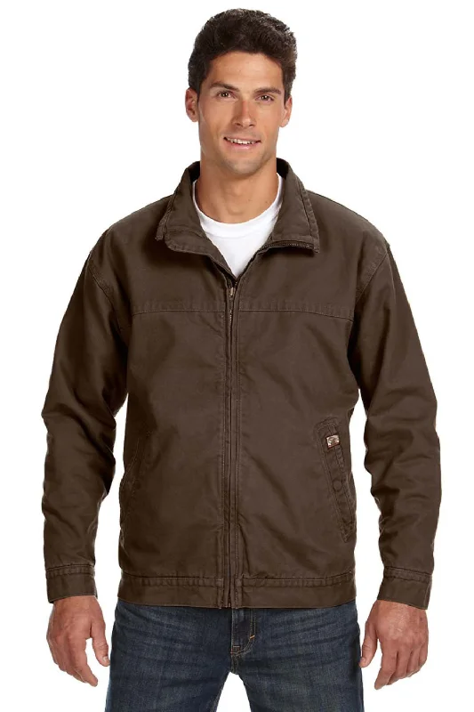 Dri Duck Mens Maverick Canvas Full Zip Jacket - Tobacco Brown