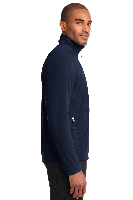 Eddie Bauer Mens Pill Resistant Microfleece Full Zip Jacket - Navy Blue