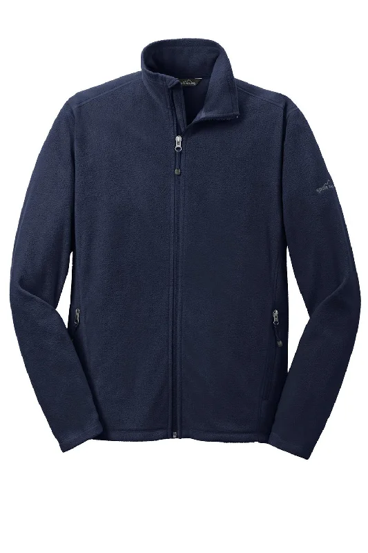 Eddie Bauer Mens Pill Resistant Microfleece Full Zip Jacket - Navy Blue