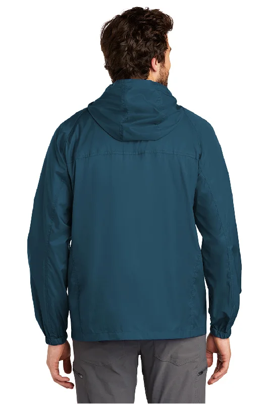 Eddie Bauer Mens Packable Wind Resistant Full Zip Hooded Jacket - Adriatic Blue