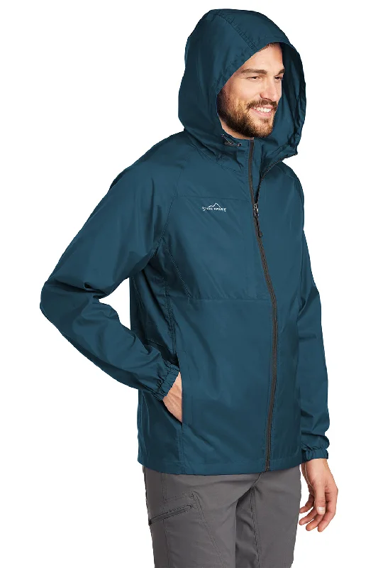 Eddie Bauer Mens Packable Wind Resistant Full Zip Hooded Jacket - Adriatic Blue