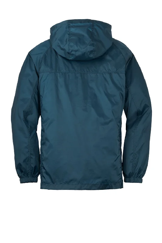 Eddie Bauer Mens Packable Wind Resistant Full Zip Hooded Jacket - Adriatic Blue