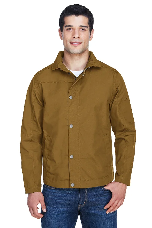 Harriton Mens Auxiliary Water Resistant Canvas Full Zip Jacket - Duck Brown