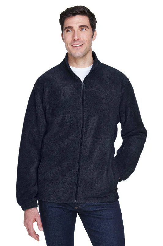 Harriton Mens Pill Resistant Fleece Full Zip Jacket - Navy Blue