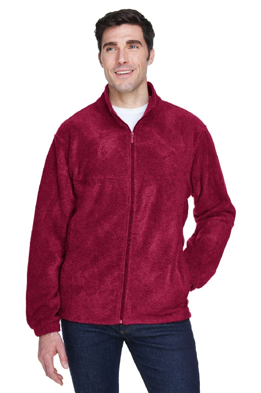 Harriton Mens Pill Resistant Fleece Full Zip Jacket - Wine