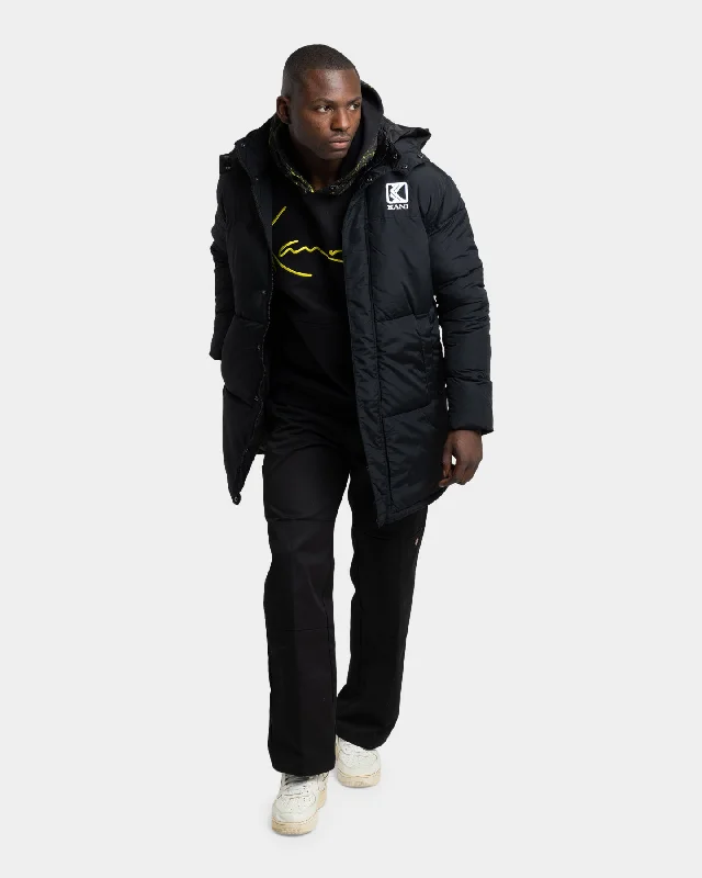 Karl Kani Men's OG Long Hooded Puffer Jacket Black