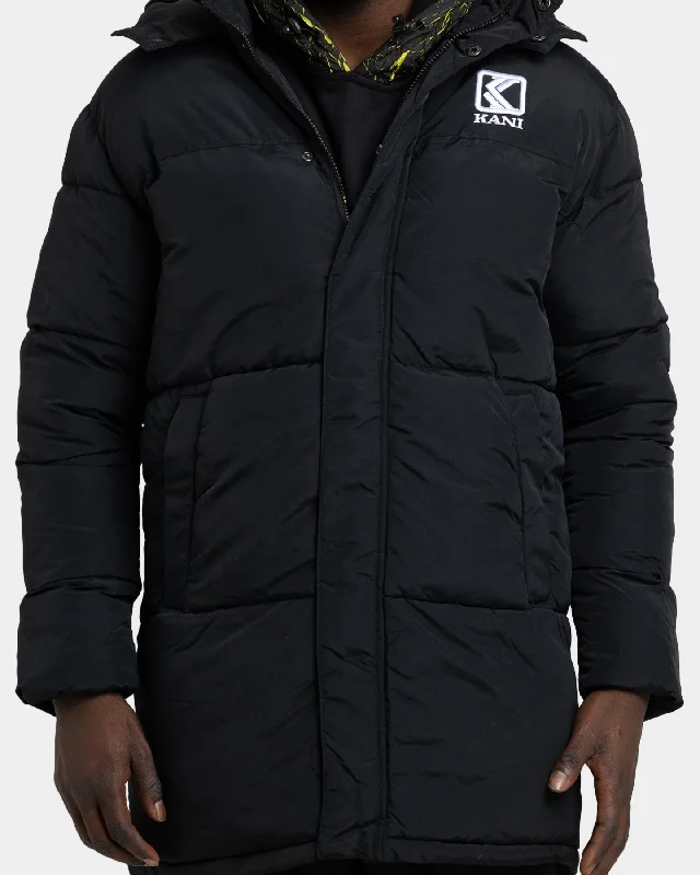 Karl Kani Men's OG Long Hooded Puffer Jacket Black