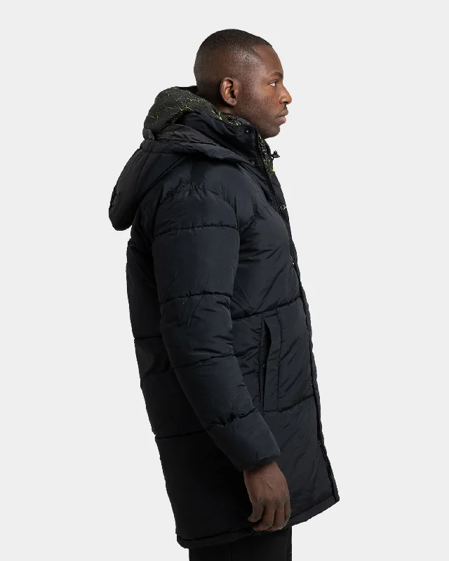 Karl Kani Men's OG Long Hooded Puffer Jacket Black