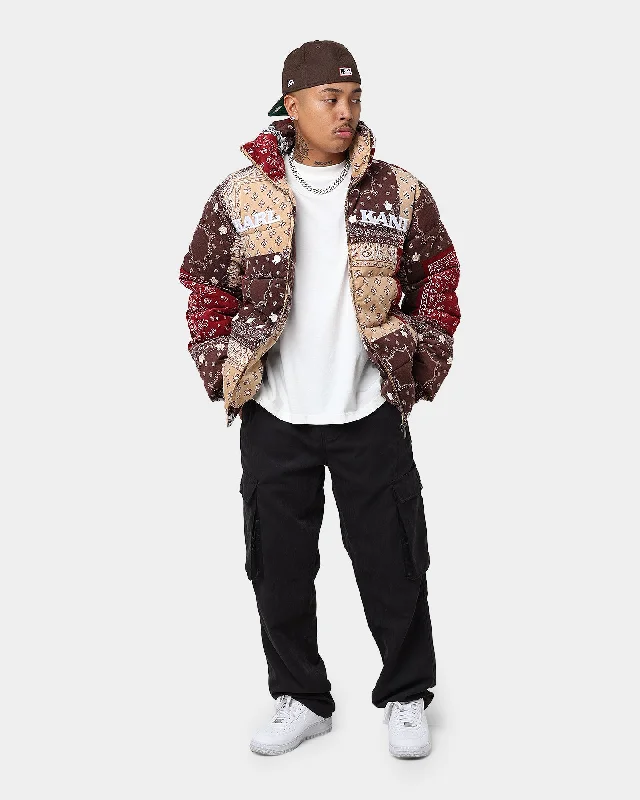 Karl Kani Retro paisley Cord Puffer Jacket Sand