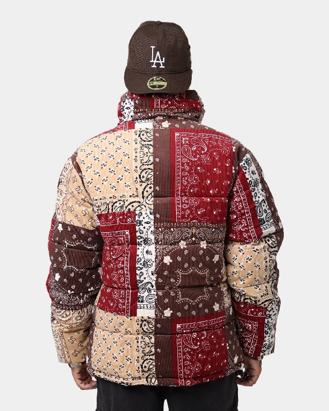 Karl Kani Retro paisley Cord Puffer Jacket Sand