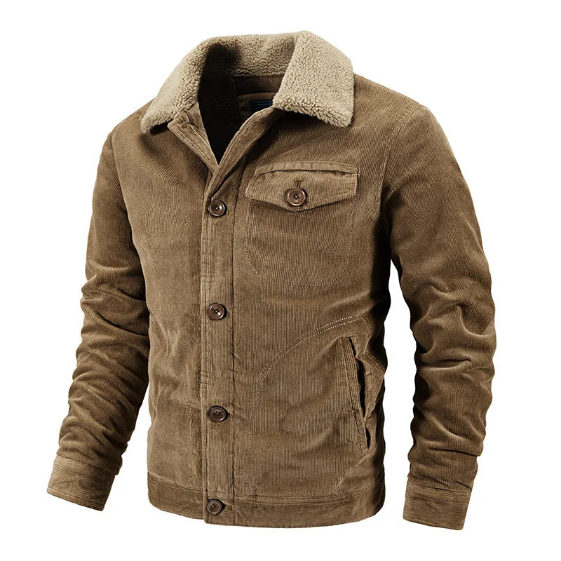 Men's Casual Fleece Thick Corduroy Jacket