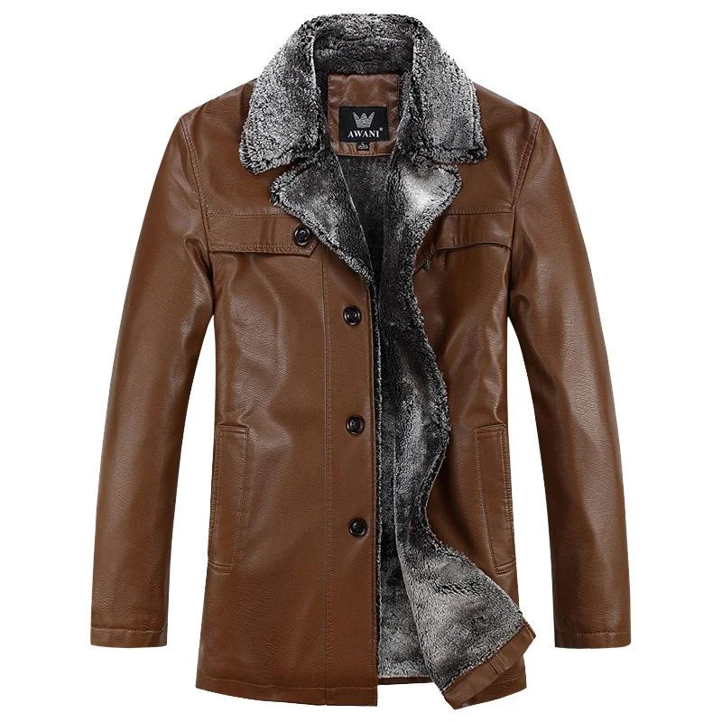 Men's Long Style Jacket With Fur