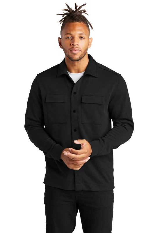 Mercer+Mettle Mens Double Knit Snap Front Jacket - Deep Black