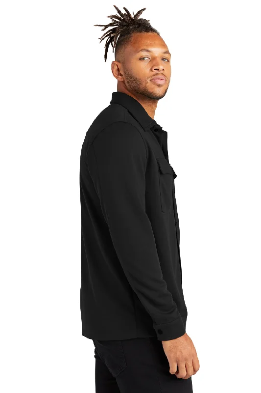 Mercer+Mettle Mens Double Knit Snap Front Jacket - Deep Black