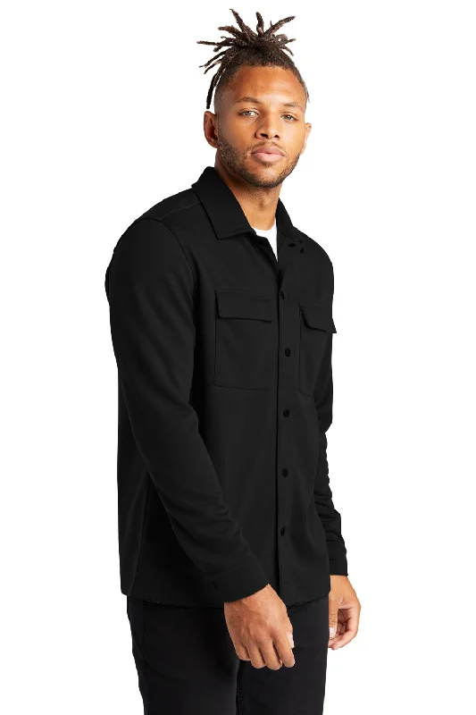 Mercer+Mettle Mens Double Knit Snap Front Jacket - Deep Black