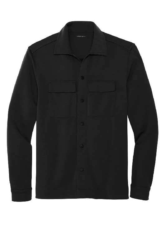 Mercer+Mettle Mens Double Knit Snap Front Jacket - Deep Black