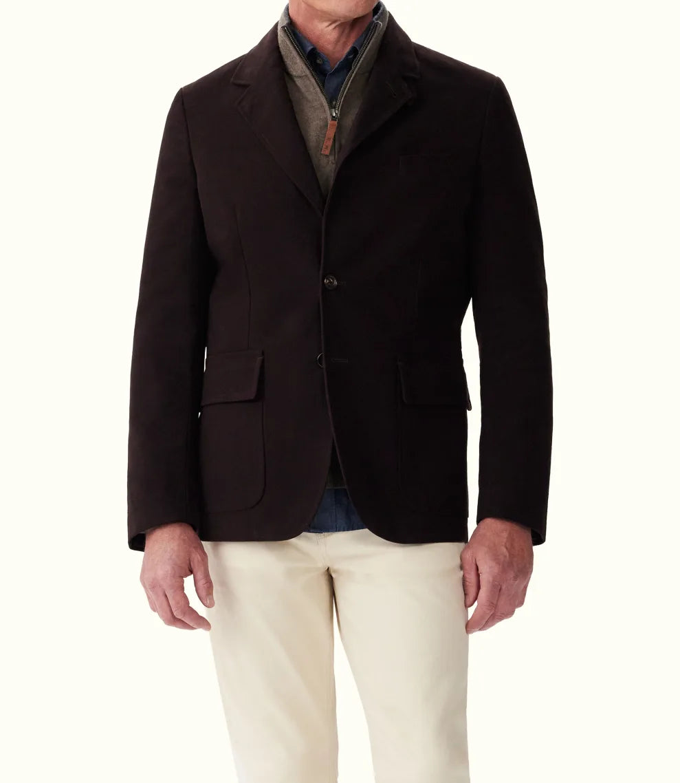 Moleskin Field Blazer - Chocolate