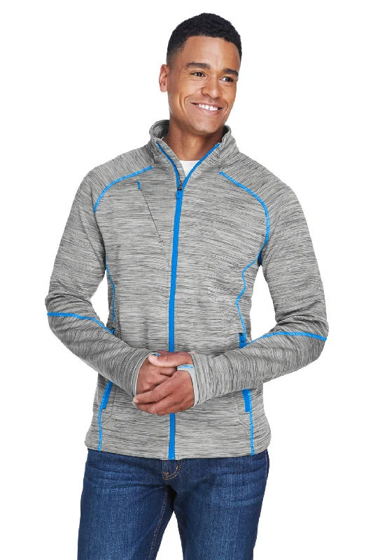 North End Mens Sport Red Flux Full Zip Jacket - Platinum Grey/Olympic Blue