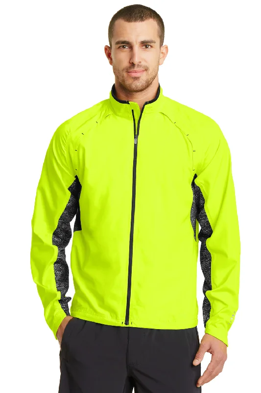 Ogio Mens Endurance Trainer Wind & Water Resistant Full Zip Jacket - Pace Yellow - Closeout