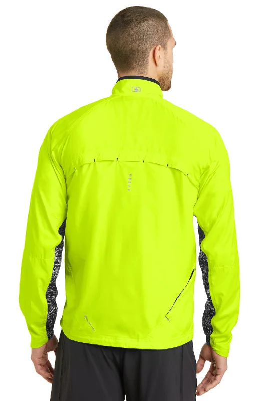 Ogio Mens Endurance Trainer Wind & Water Resistant Full Zip Jacket - Pace Yellow - Closeout