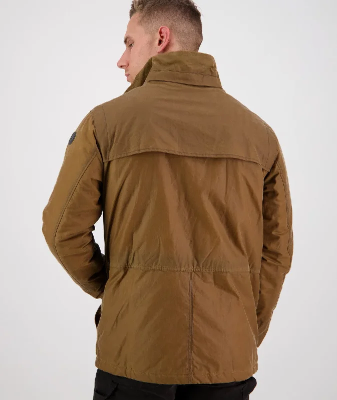 Evans Flat Oilskin Jacket - Tan