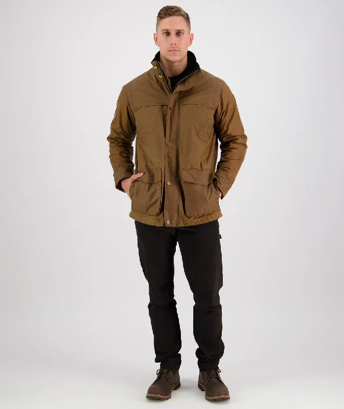 Evans Flat Oilskin Jacket - Tan