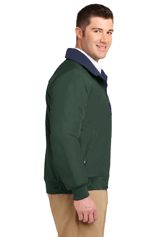 Port Authority Mens Challenger Wind & Water Resistant Full Zip Jacket - True Hunter Green/True Navy Blue