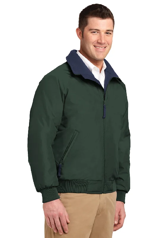 Port Authority Mens Challenger Wind & Water Resistant Full Zip Jacket - True Hunter Green/True Navy Blue