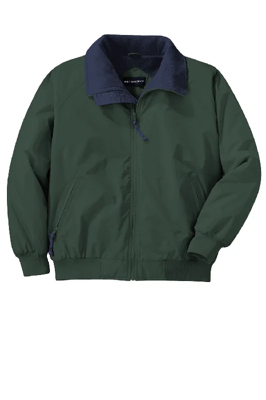 Port Authority Mens Challenger Wind & Water Resistant Full Zip Jacket - True Hunter Green/True Navy Blue