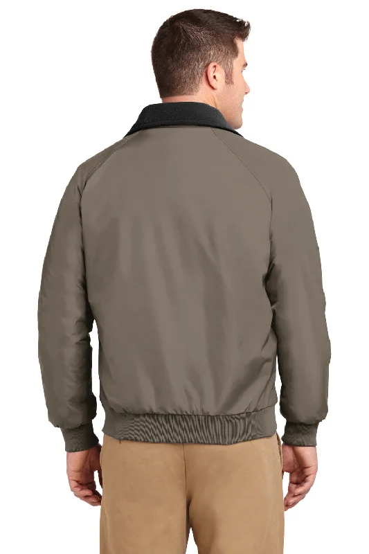 Port Authority Mens Challenger Wind & Water Resistant Full Zip Jacket - Khaki/True Black