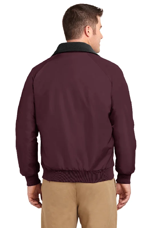 Port Authority Mens Challenger Wind & Water Resistant Full Zip Jacket - Maroon/True Black