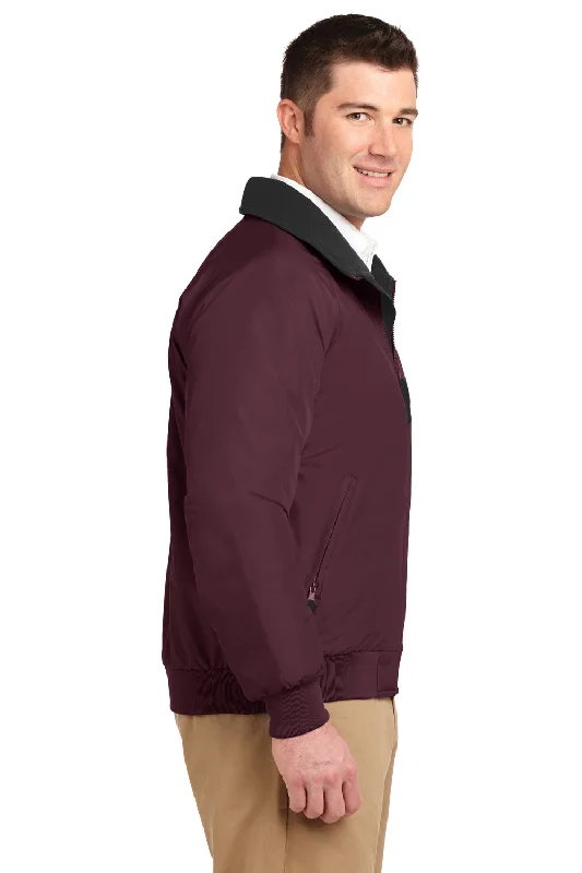 Port Authority Mens Challenger Wind & Water Resistant Full Zip Jacket - Maroon/True Black