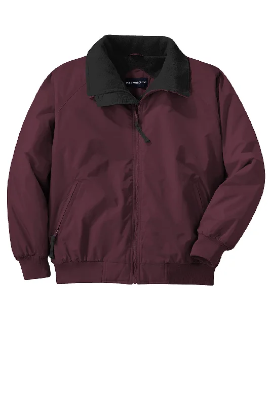 Port Authority Mens Challenger Wind & Water Resistant Full Zip Jacket - Maroon/True Black