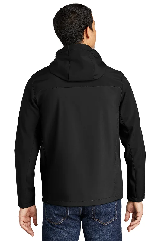 Port Authority Mens Core Wind & Water Resistant Full Zip Hooded Jacket - Black