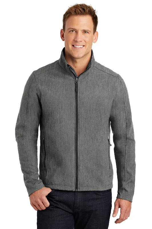 Port Authority Mens Core Wind & Water Resistant Full Zip Jacket - Heather Pearl Grey