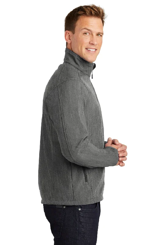 Port Authority Mens Core Wind & Water Resistant Full Zip Jacket - Heather Pearl Grey