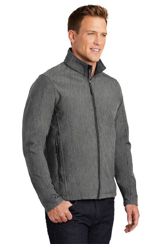 Port Authority Mens Core Wind & Water Resistant Full Zip Jacket - Heather Pearl Grey